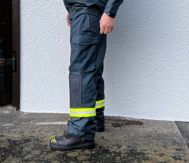 Preview: Einsatzhose blau mit Klettbund und Kniepolster Triplex